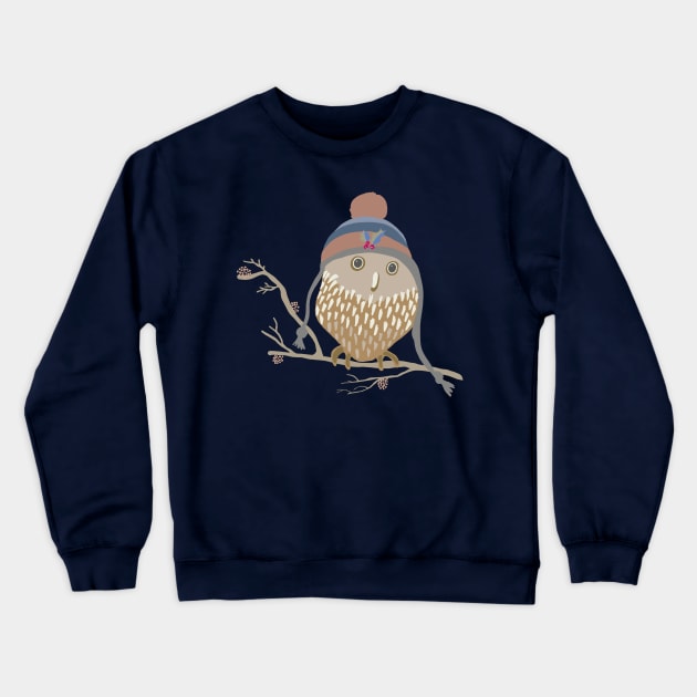 Winter owl Crewneck Sweatshirt by Flyingrabbit